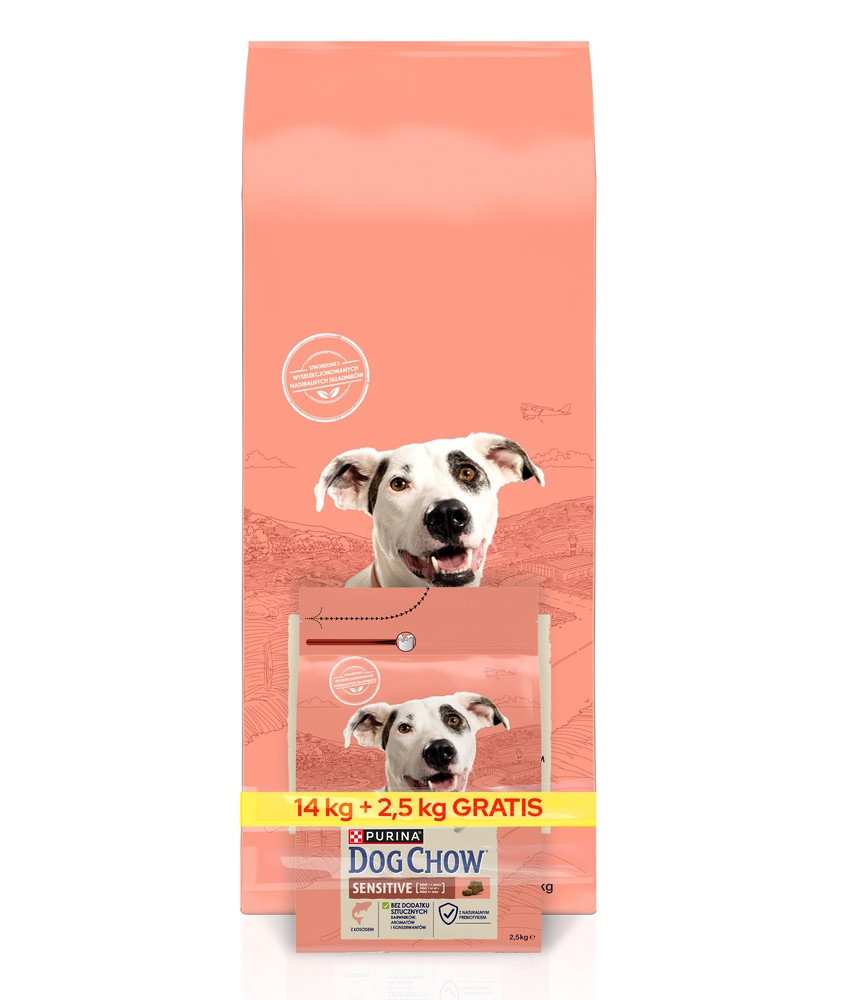 Purina Dog Chow Adult Sensitive Losos 16,5 kg (14 kg 2,5 kg Bonus !!)