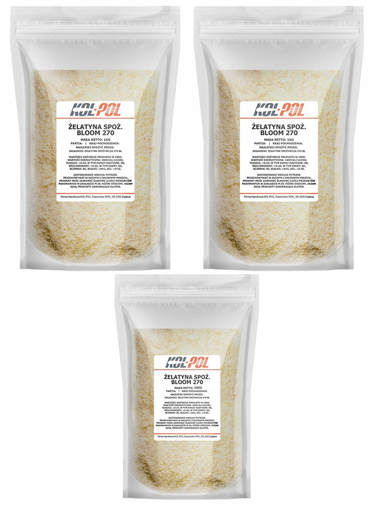 Želatina Potravinářská 270 Bloom 2,5kg Na klouby kvalita