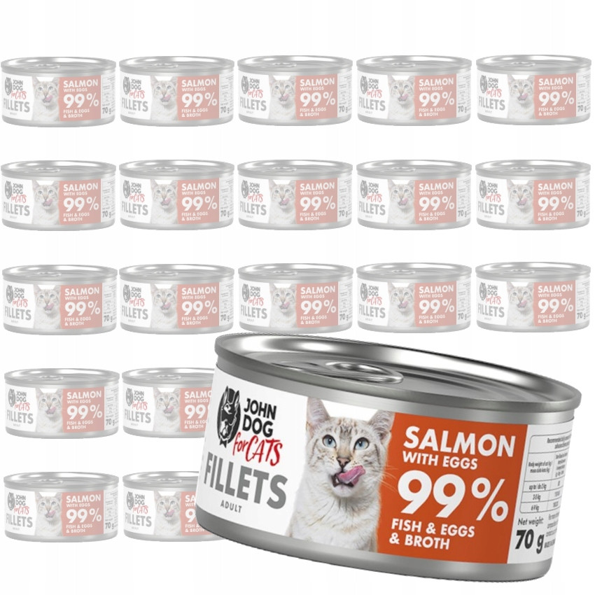 John Dog For Cats Losos S Vajíčkem pro kočky 24x70g