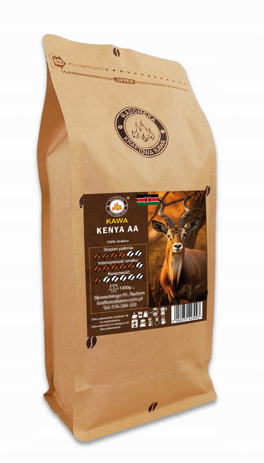 Káva Keňa Aa 1000g Arabica 100%