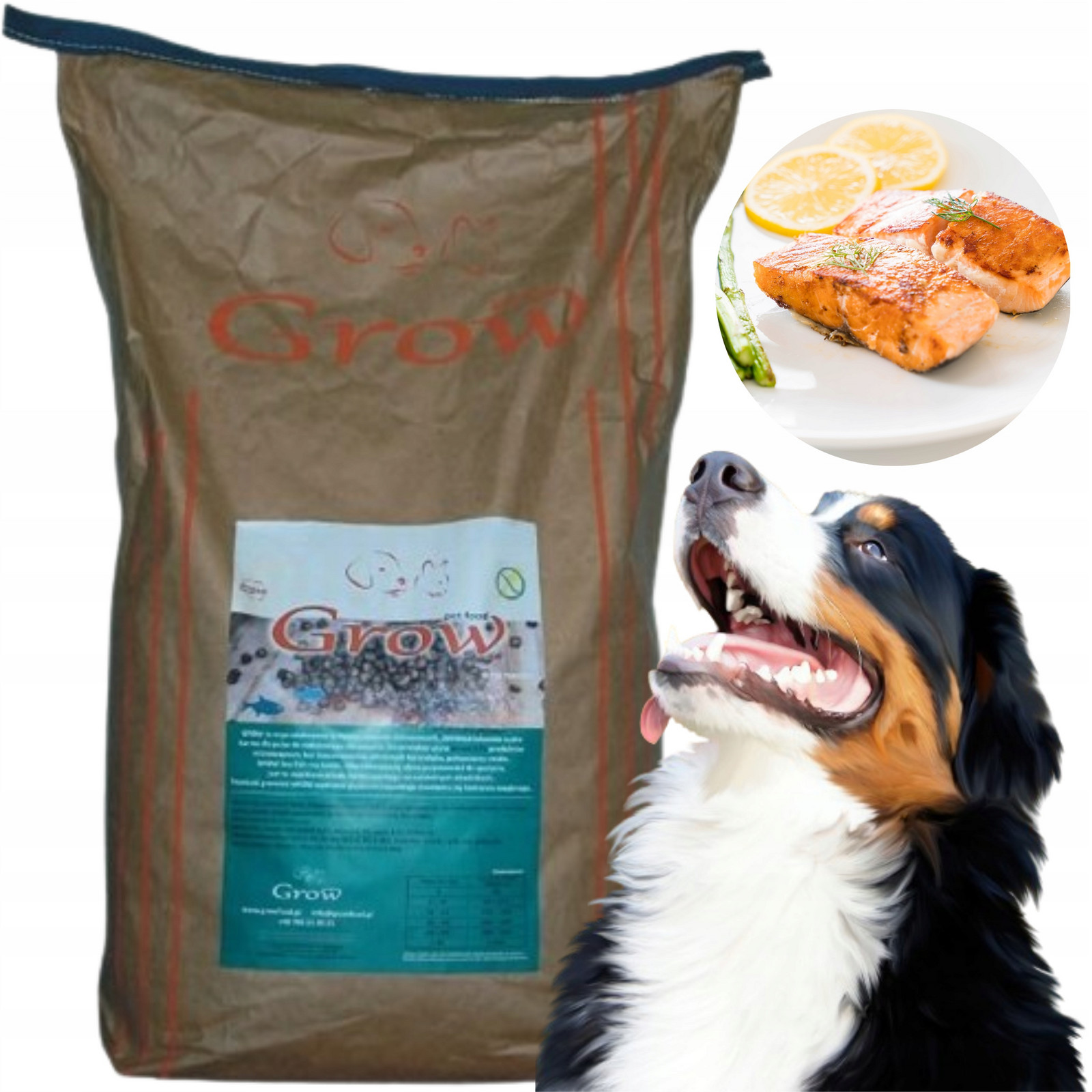 Grow Ryba Mořská Dospělý S/m Bezlepkové suché Krmivo pro psa Adult Dog 7 kg