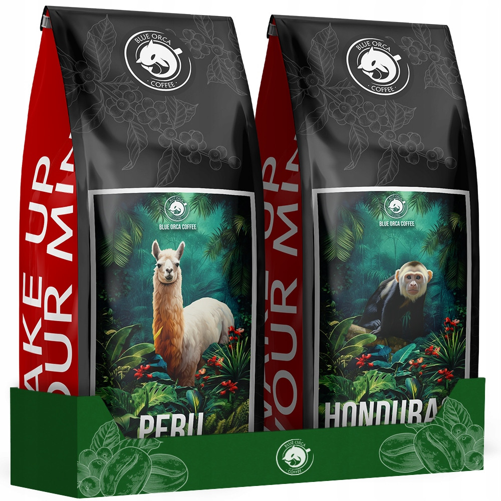 Káva Zrnka Peru Honduras 2x1kg Čerstvě Pražená Arabica100% Blue Orca