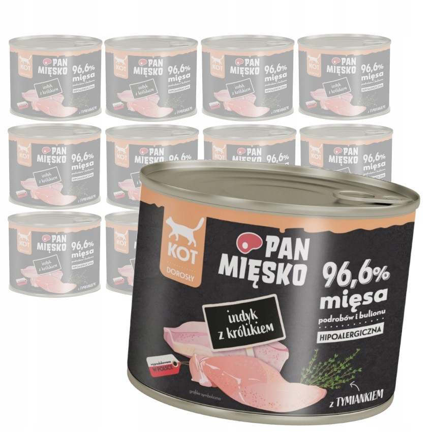 Pan Mięsko Mokré Krmivo Pro Kočky Krůta s králíkem 12 x 200 g