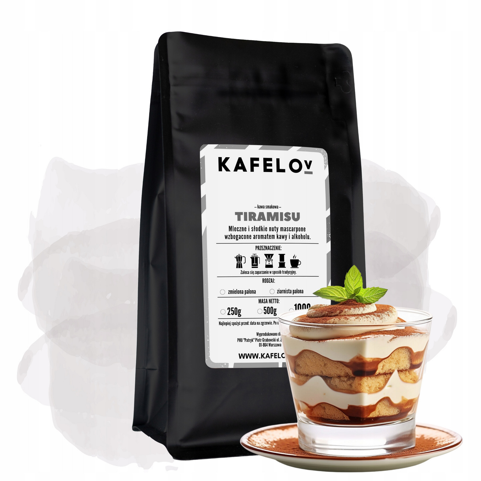 Káva Kafelov ochucená Tiramisu 1000G mletá