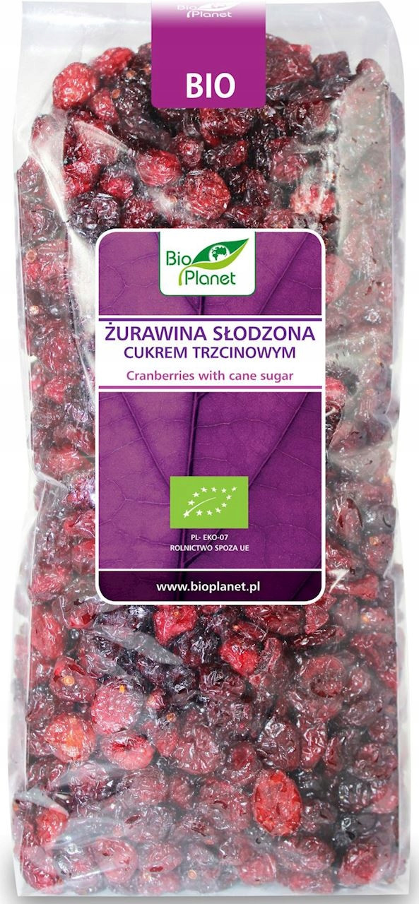 Brusinky slazené třtinovým cukrem Bio 1 kg Bio