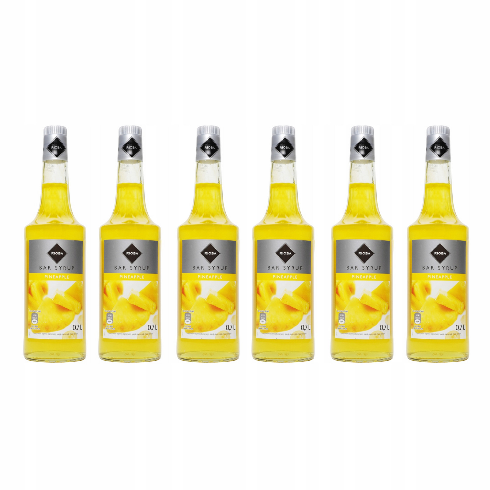 6x barmanský sirup Rioba na nápoje Ananas 700 ml