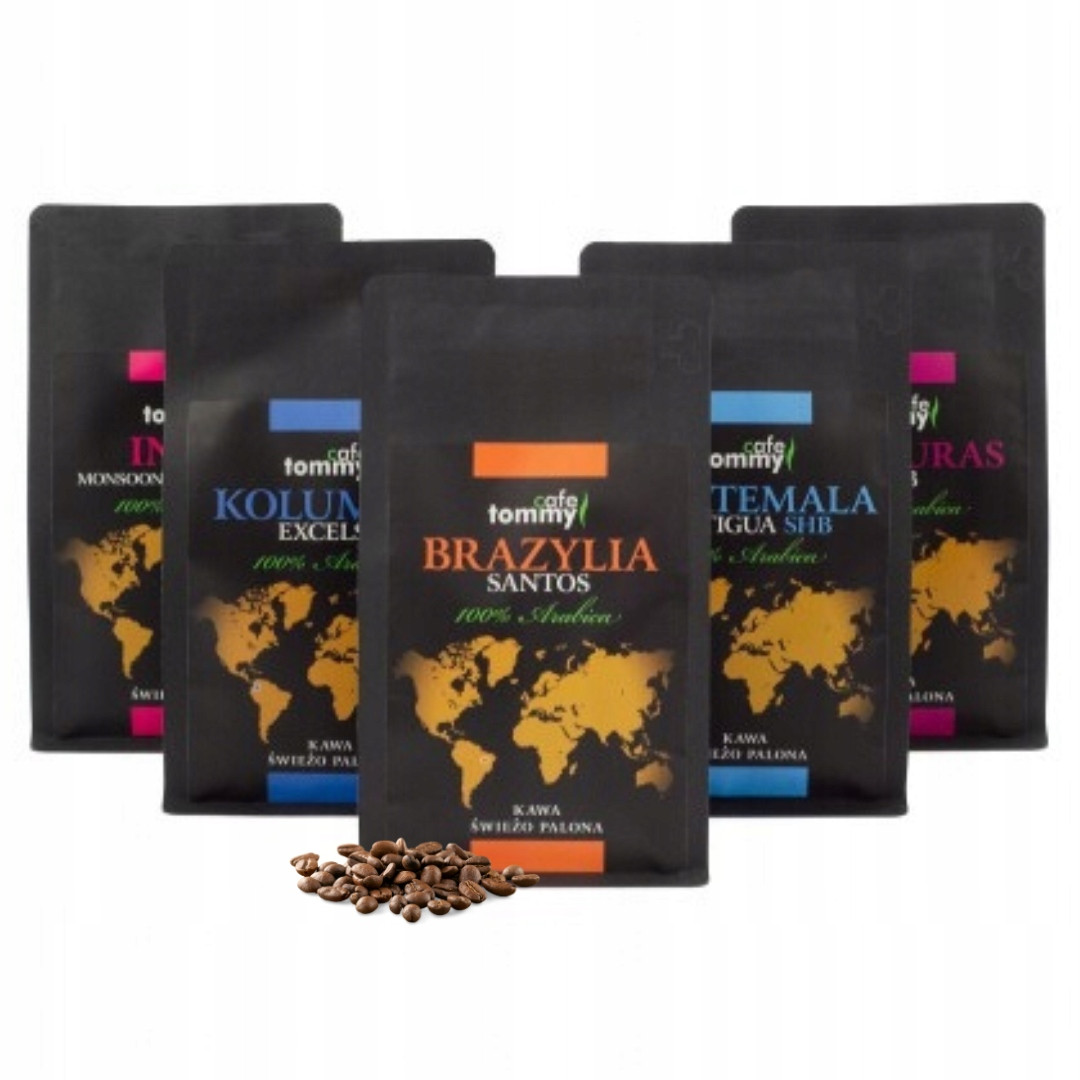 Káva ochucená mletá 100% Arabica Čerstvě pražená Degustační sada 5x150g