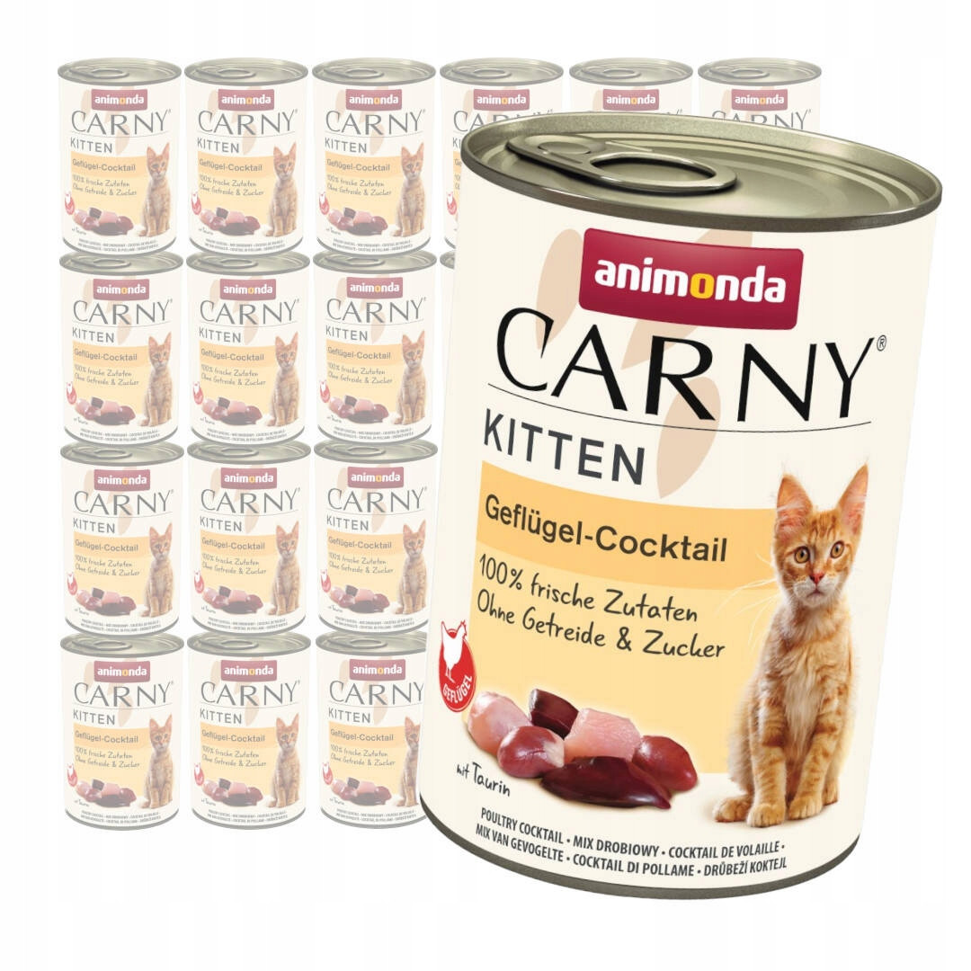 Animonda Carny Kitten 24x400g Vlhké Krmivo pro koťata Drůbeží koktejl