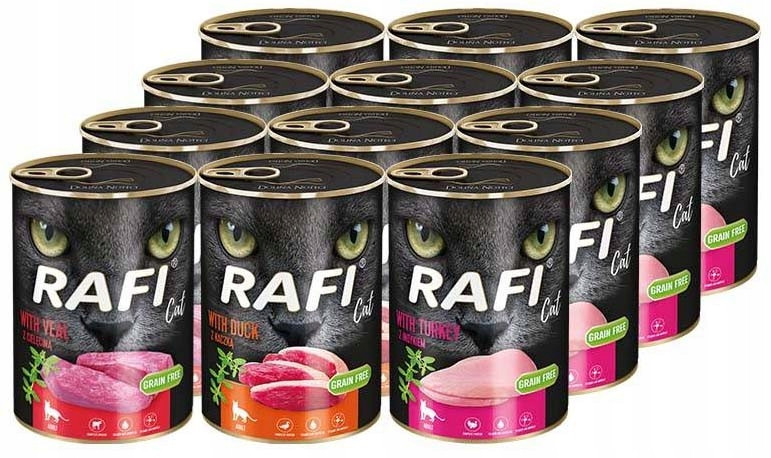 Krmivo mokré pro kočky Rafi Dolina Noteci 12x400g MIX Chutí