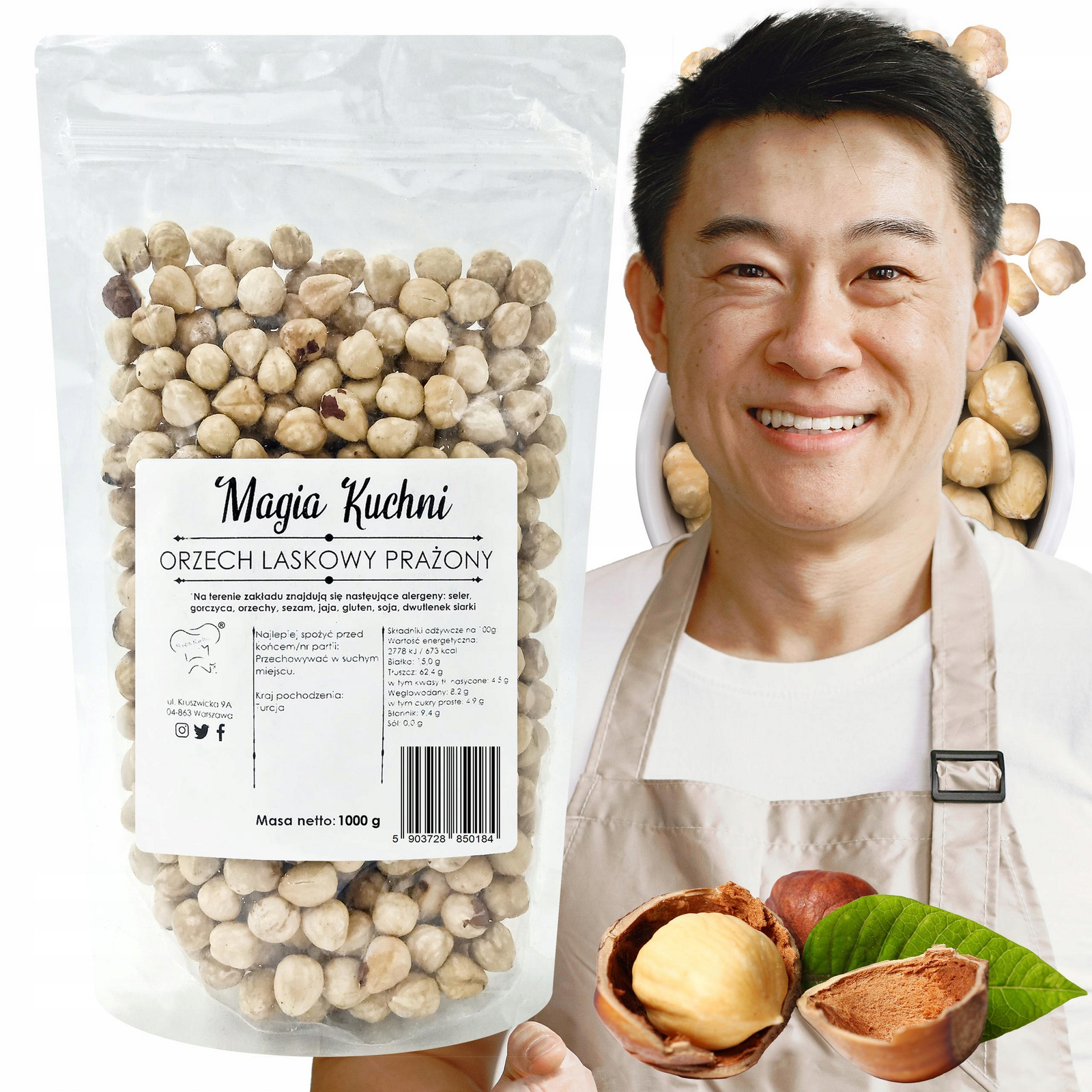 Lískové Ořechy Blanšírované Pražené 1kg 1000g