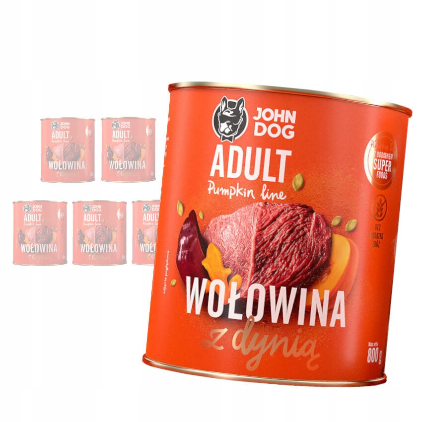 John Dog Krmivo Mokré Pro Psa Hovězí Dýně 6x800g