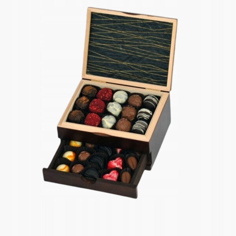 Schránka pralinek 30 ks se dvěma zásuvkami, dárek k Valentýnu