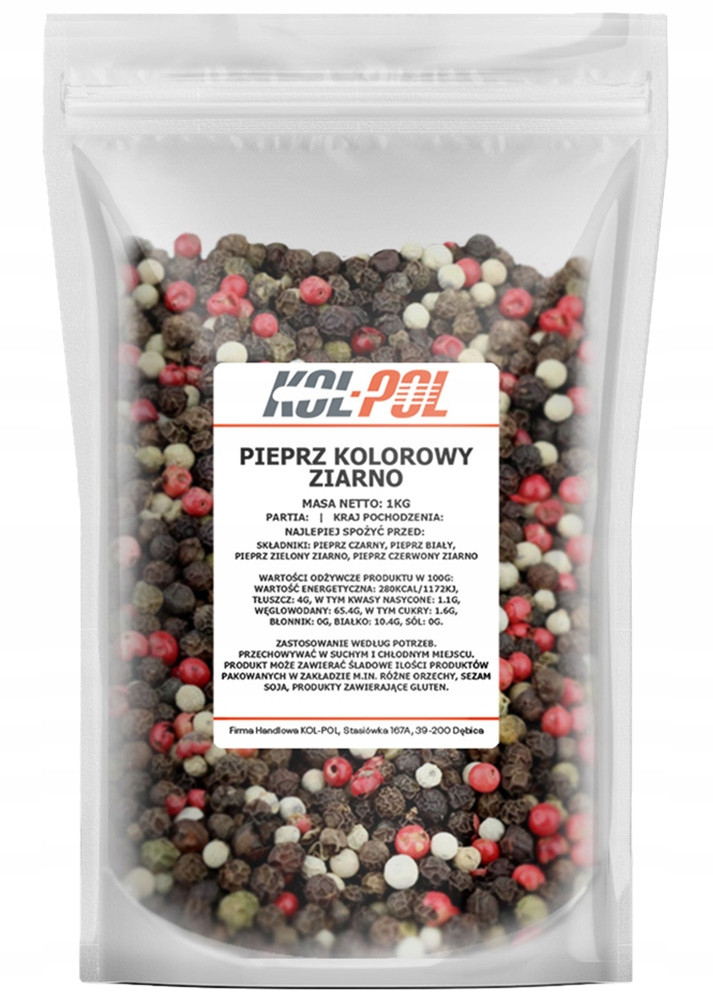 Barevný Pepř 1kg Zrnkové aromatické zrno