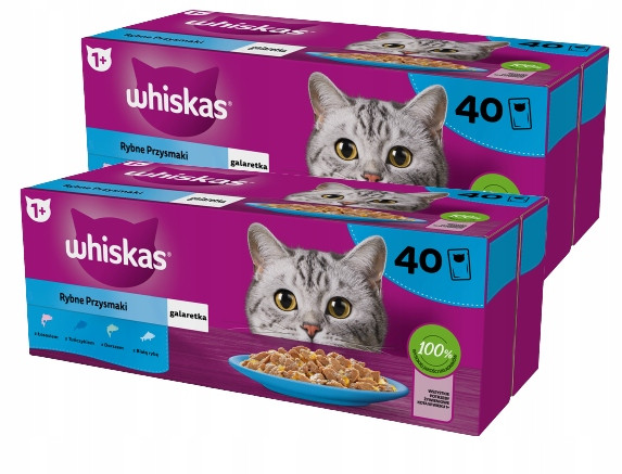Whiskas Adult 2x(40x85g)Rybné pochoutky krmivo pro dospělou kočku želé