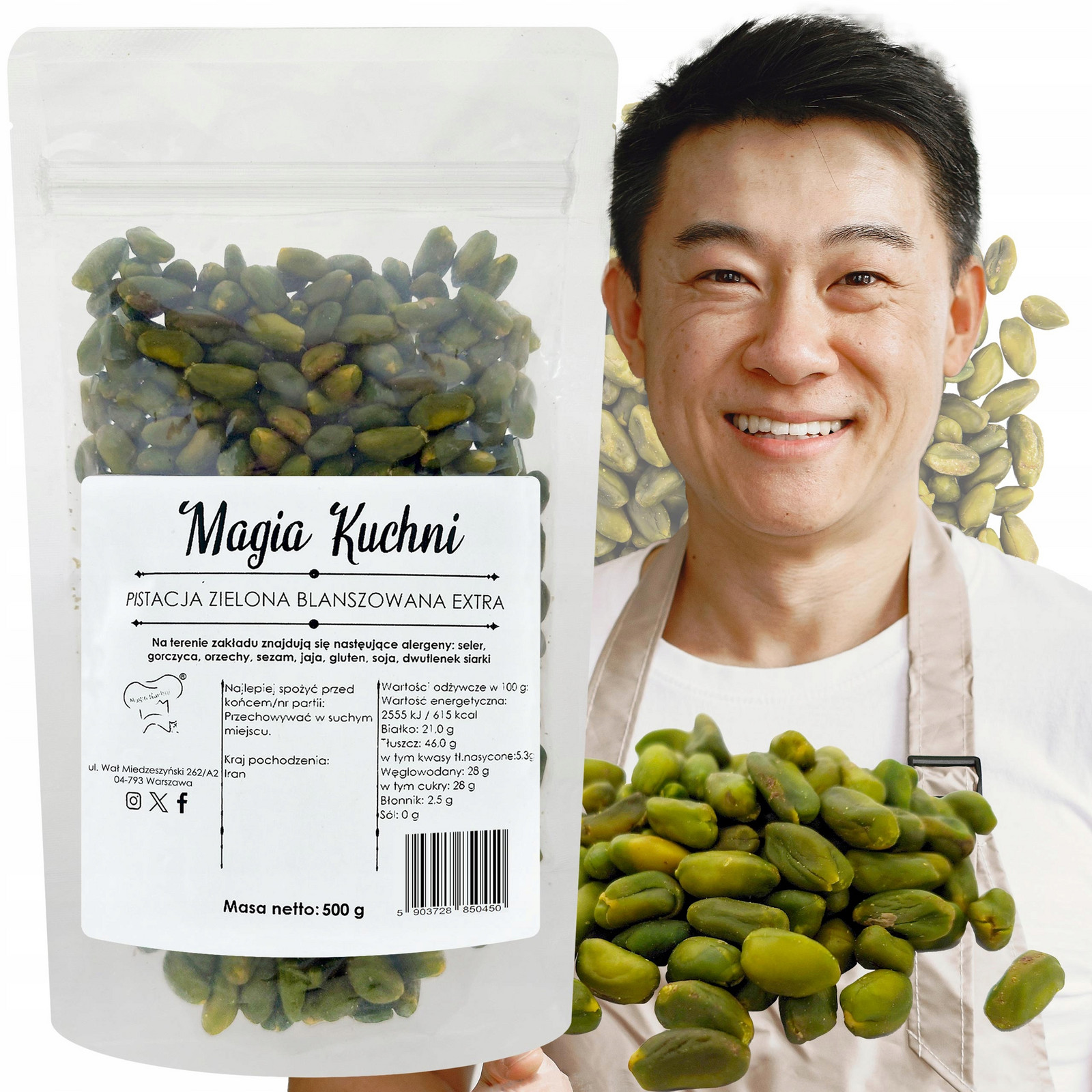 Pistácie Blanšírované 500g Pistáciové Ořechy Extra