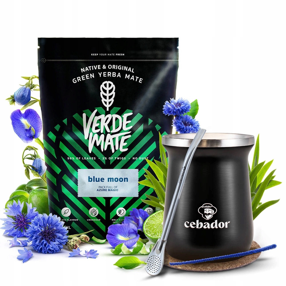Sada Yerba Mate Verde Mate Blue Moon TermoMate Pro Bombilla 500g 0,5kg