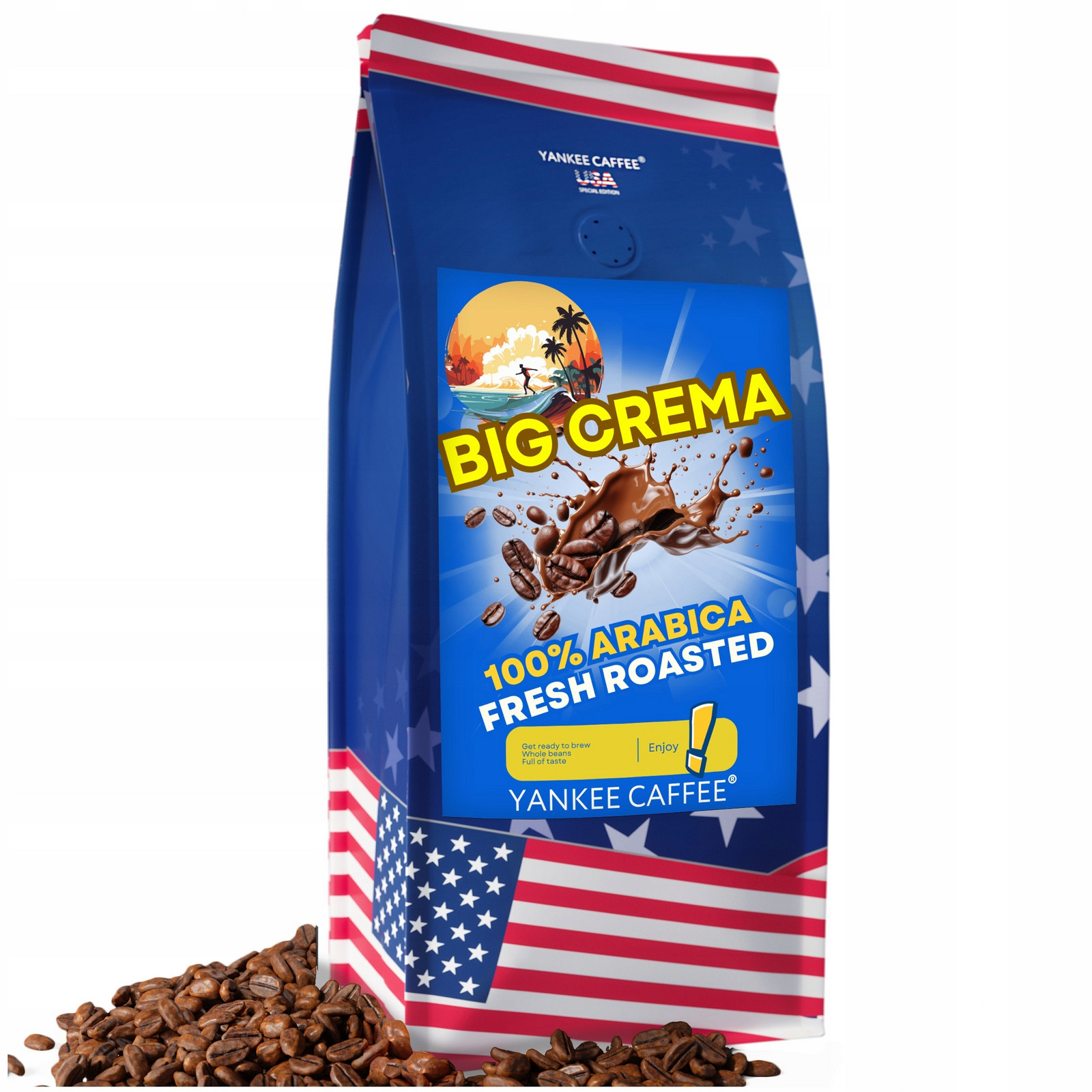 Káva zrnková do kávovaru 2x1kg Čerstvě pražená 100% Arabica Big Crema