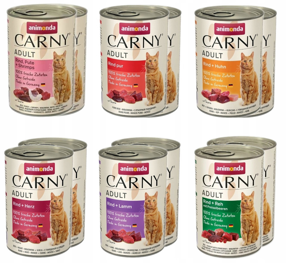 mokré krmivo pro kočky Animonda Carny Adult mix chutí hovězí 12x400g