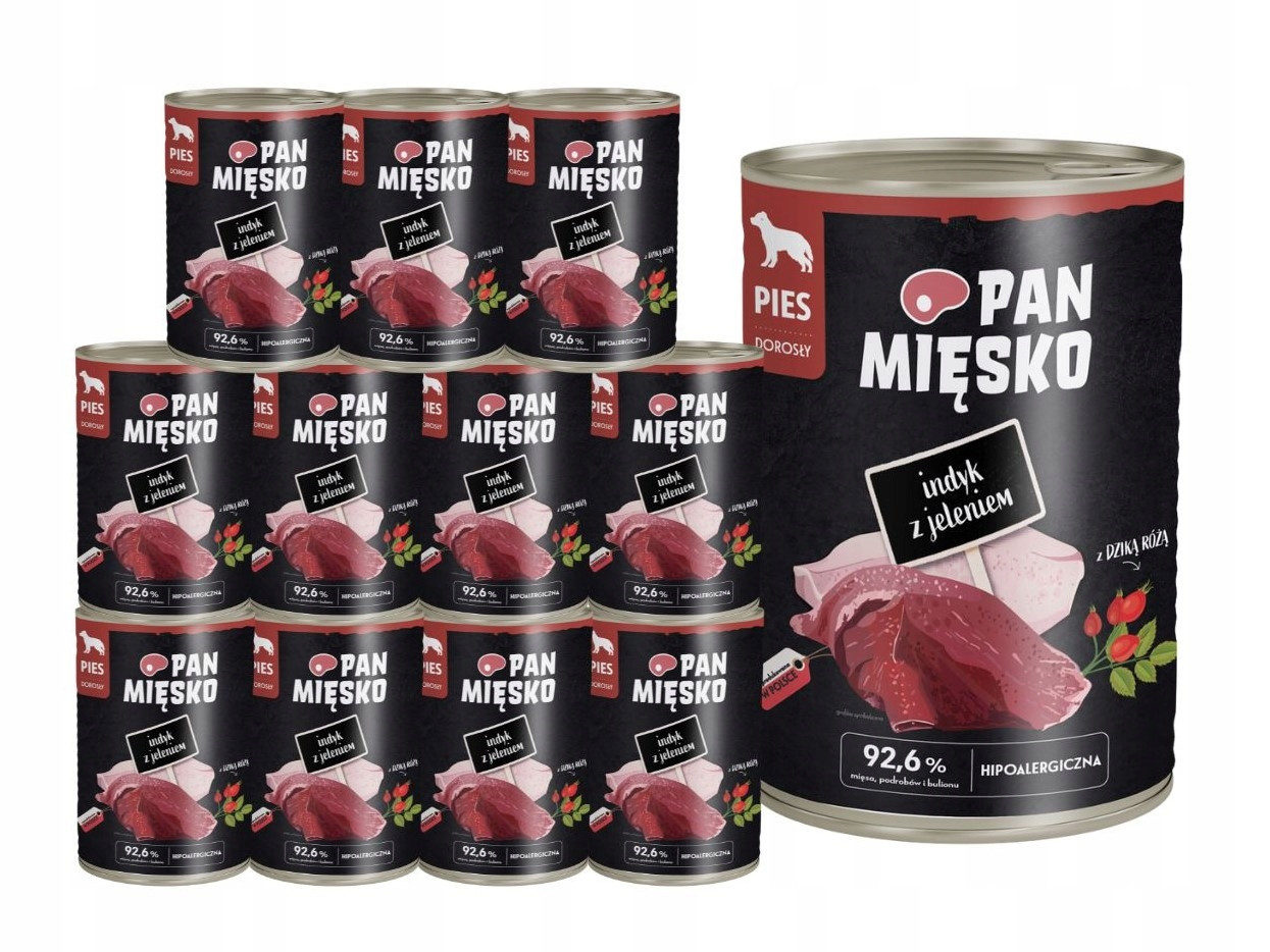 Pan Mięsko Krůta s jelenem 12x400g Vlhké Krmivo pro dospělé psy