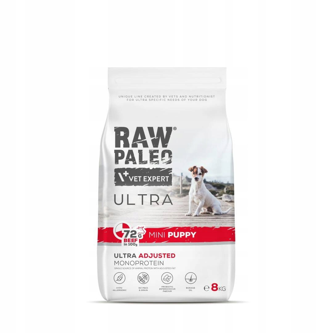 VetExpert Raw Paleo Ultra Mini Puppy Hovězí maso 8 kg
