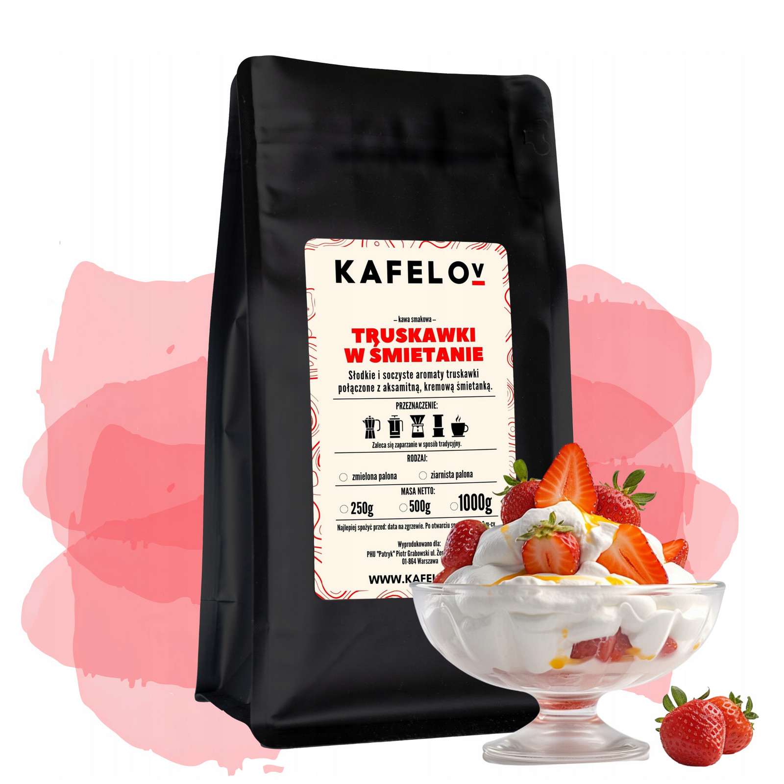 Káva Kafelov Jahody Ve Smetaně 1000g zrnková