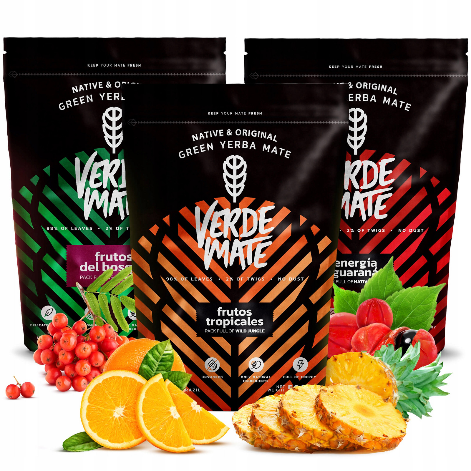 Yerba Set Verde Mate Green různé příchutě 3x0,5kg