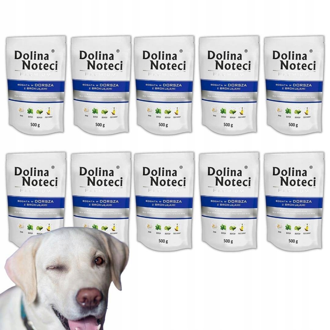 Dolina Noteci Premium vlhké krmivo pes bohatý na tresku s brokolicí 30x500g