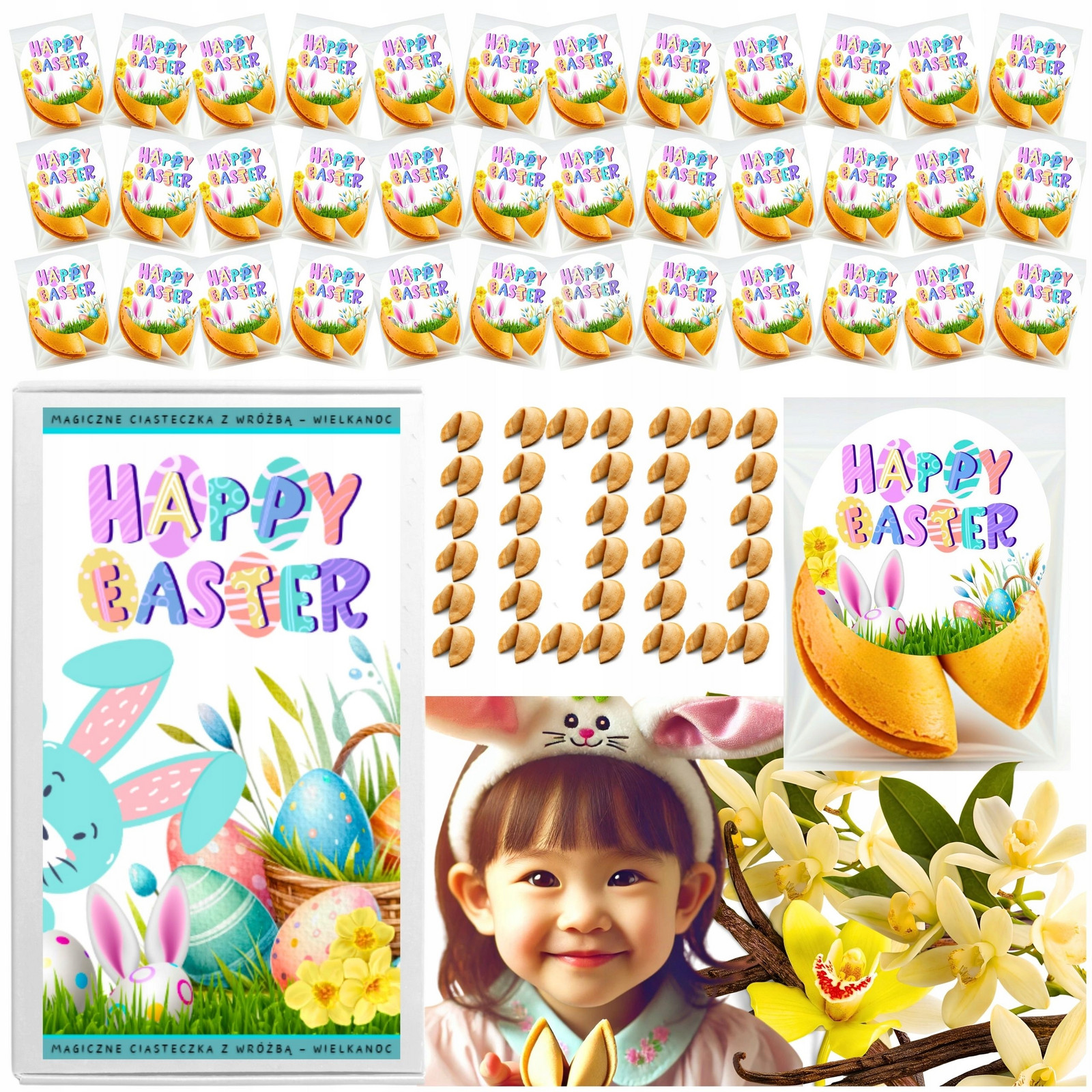 Sušenky s věštbou Velikonoční jako Dárek pro hosty samolepky 100 ks