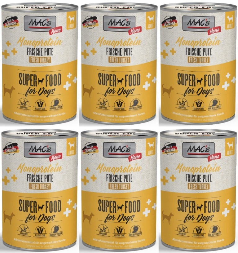 MAC's Pes Monoprotein Krůta 6 plechovek 400 g