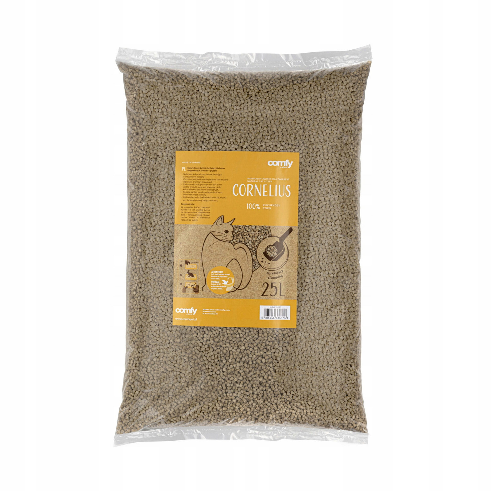 Stelivo Comfy pro kočky kukuřičné Cornelius 25L