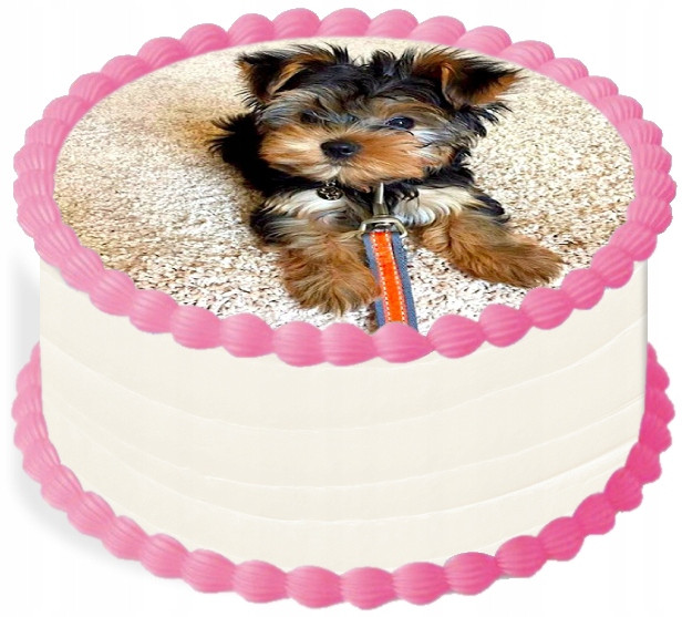 oplatek na dort 14 cm Zvířata Pejsek Narozeniny