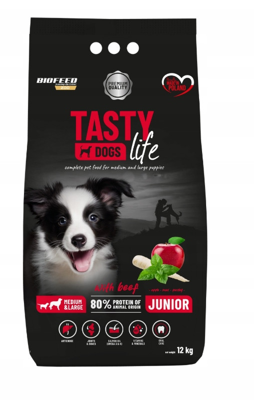 Biofeed Chutné Dogs Life Junior M&L S Hovězím 12KG
