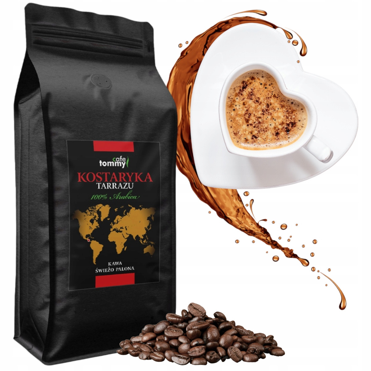 Káva zrnková 1kg 100% Arabica Čerstvě pražená Kostarika Tarazzu Shb Tommy