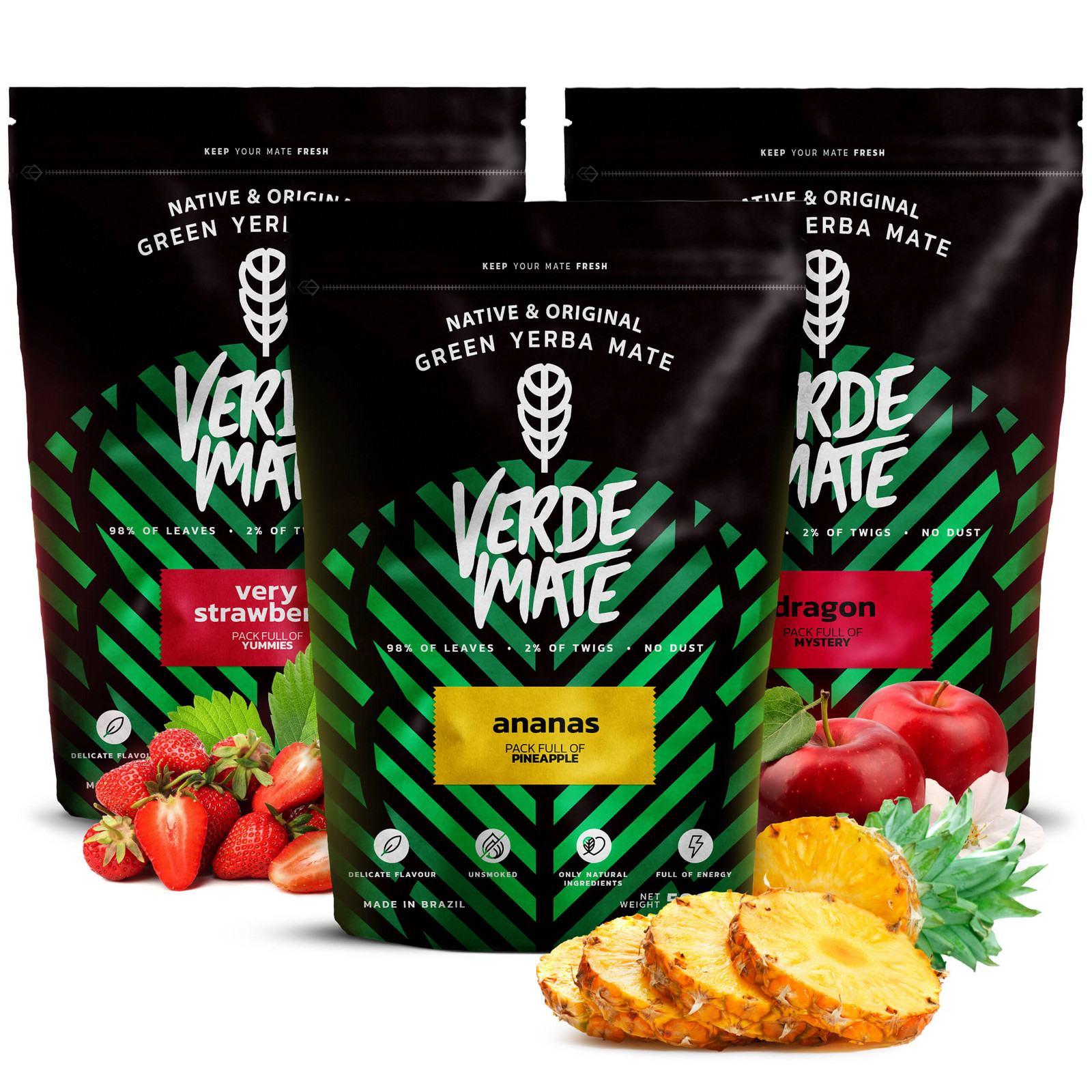 Sada Yerba Mate Verde Green Ovocná 3x500 1,5kg