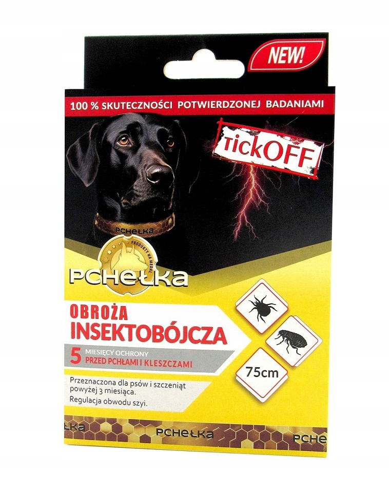 Pchełka TickOff Insekticidní obojek pro psa 75 cm