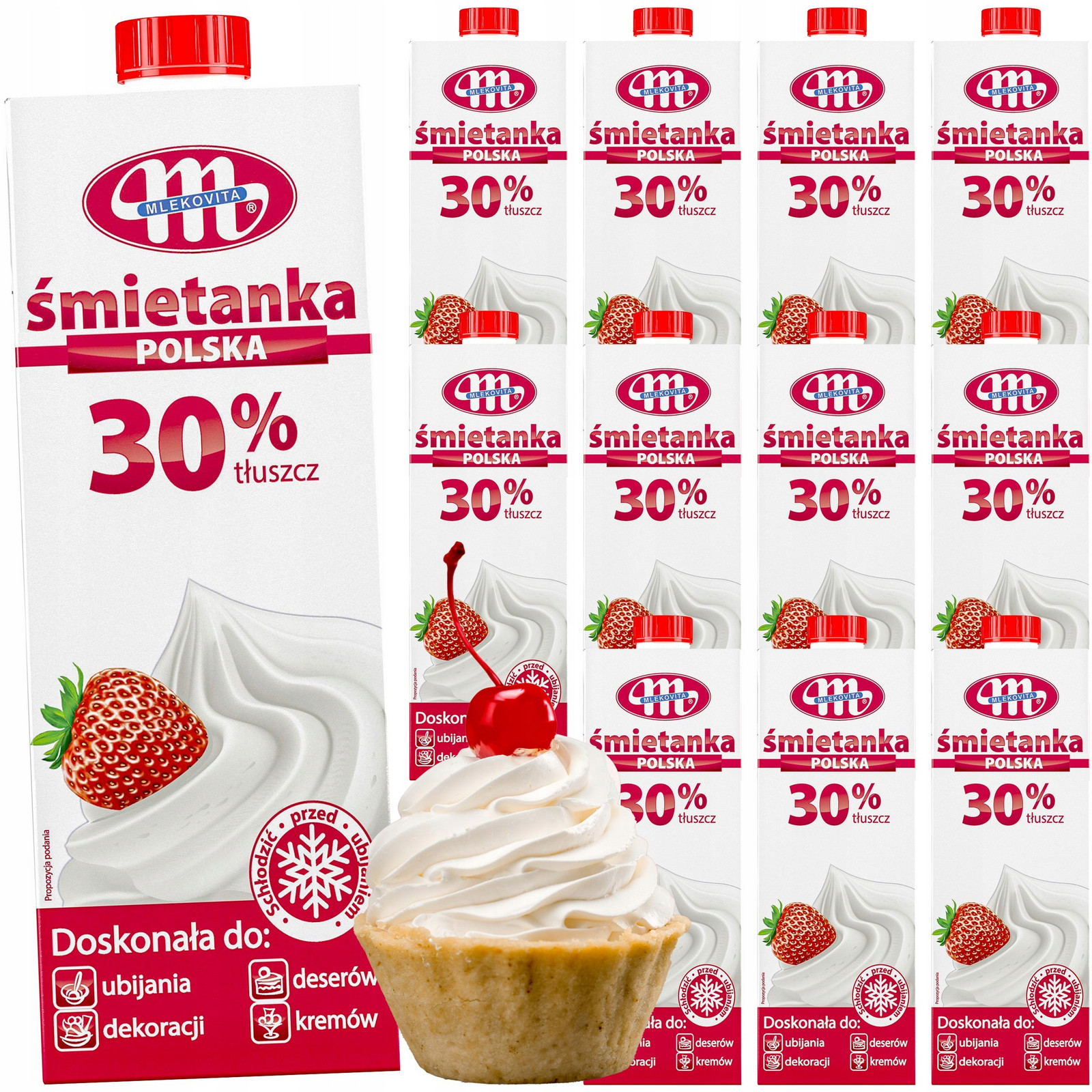 Smetana 30% polsko 1l x 12 Uht Mlekovita 12l