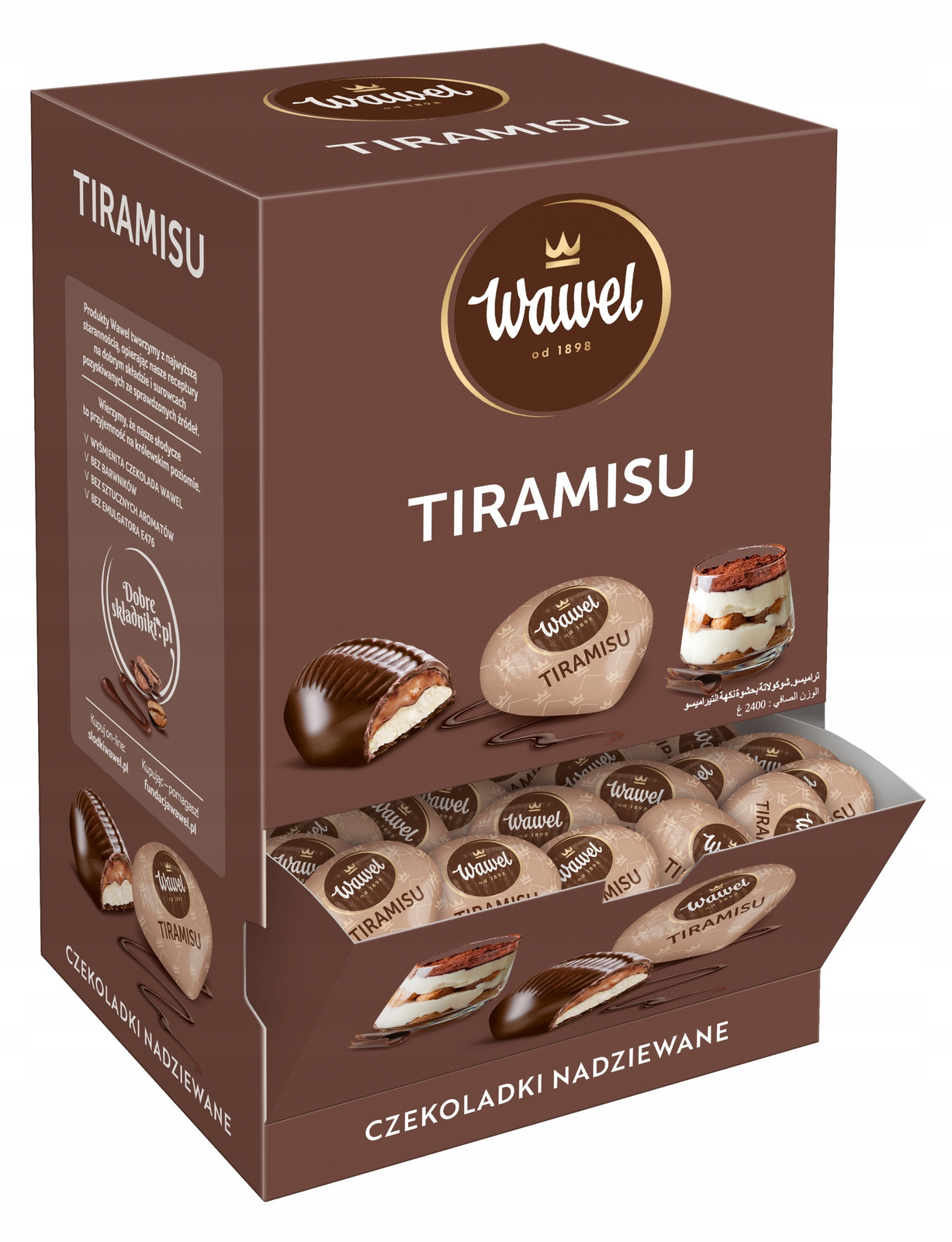 Plněné čokolády Wawel Tiramisu 2,4 kg