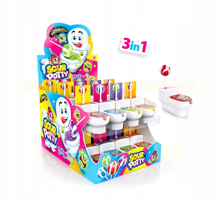 Johny Bee Lízátko Wc Záchod Sour Potty 24 ks