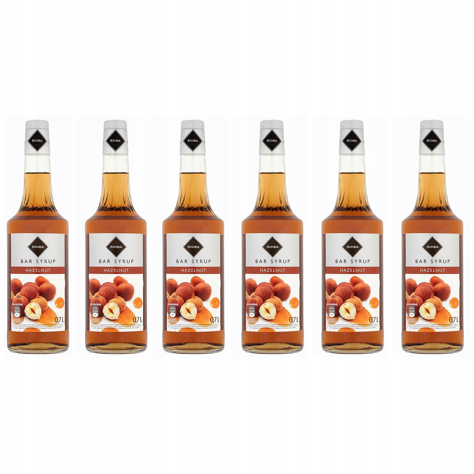 6x barmanský sirup Rioba na nápoje Ořech 0,7 l