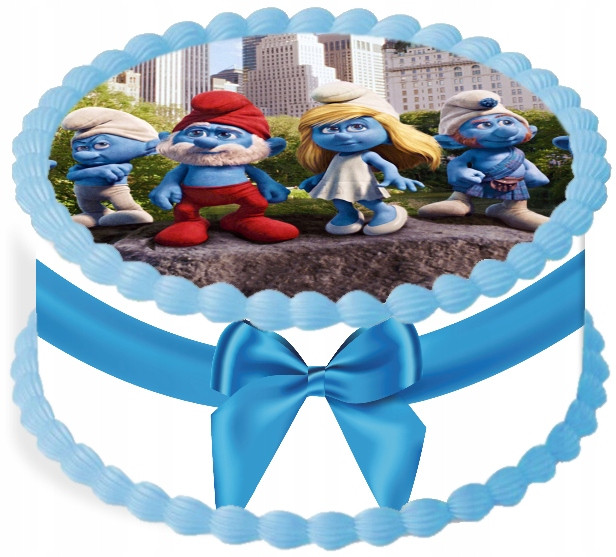 oplatek na dort 29 cm Šmoulové Narozeniny Party