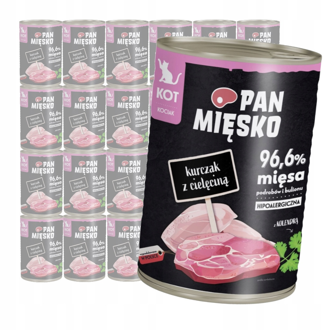 Pan Mięsko krmivo koťátka Kuřecí telecí 12x400g