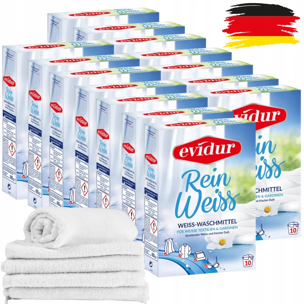 Dalli Evidur Reinweiss Prášek Na Záclony Prádla z Německa 14 Kusů De