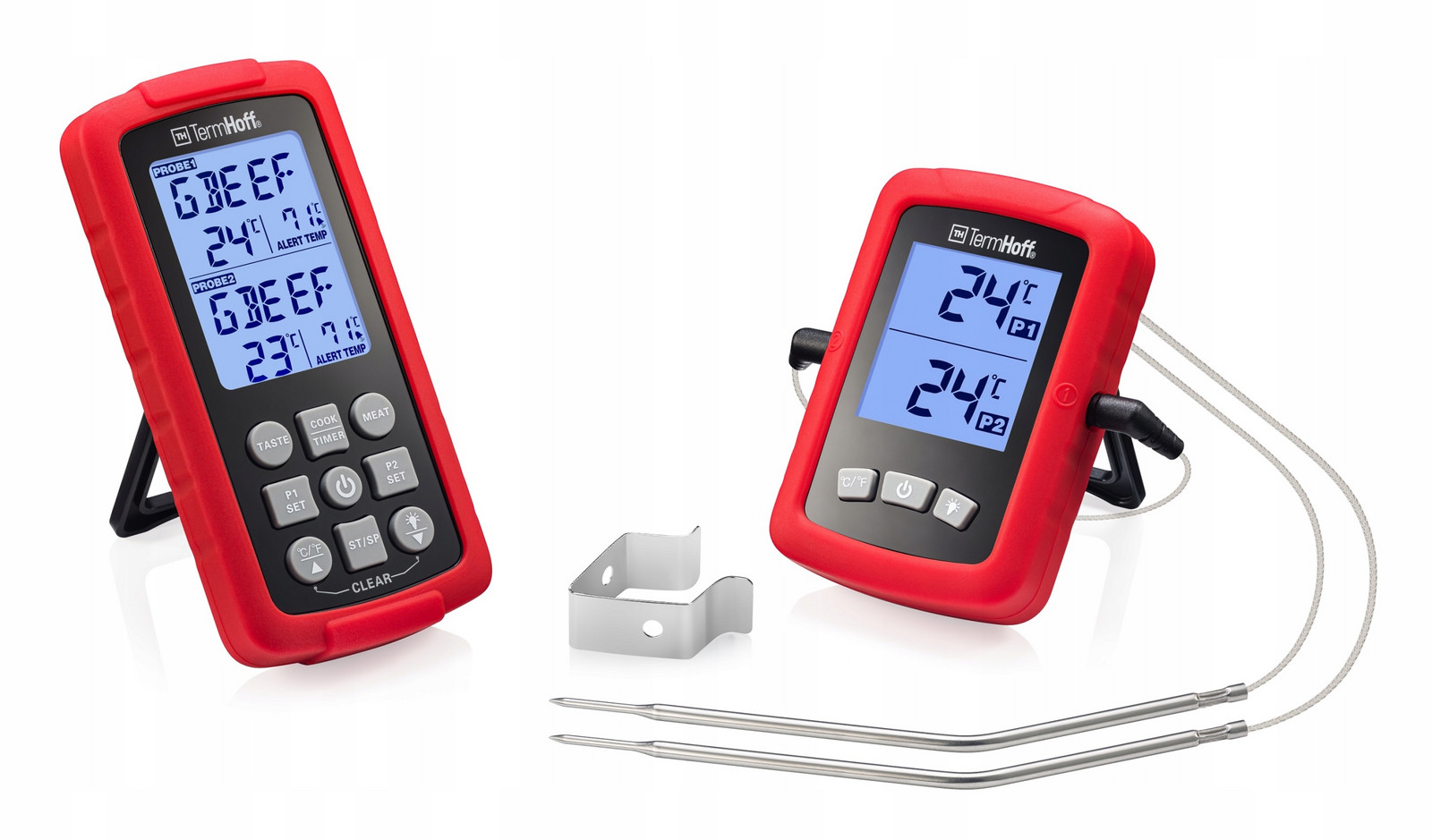 Bezdrátový teploměr 2 Sondy Alarm Timer Gril Udírna TermHoff THS-02