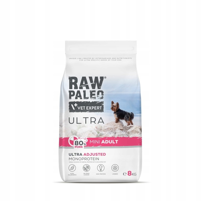 Suché krmivo Raw Paleo Ultra Pork Mini Adult 8 kg
