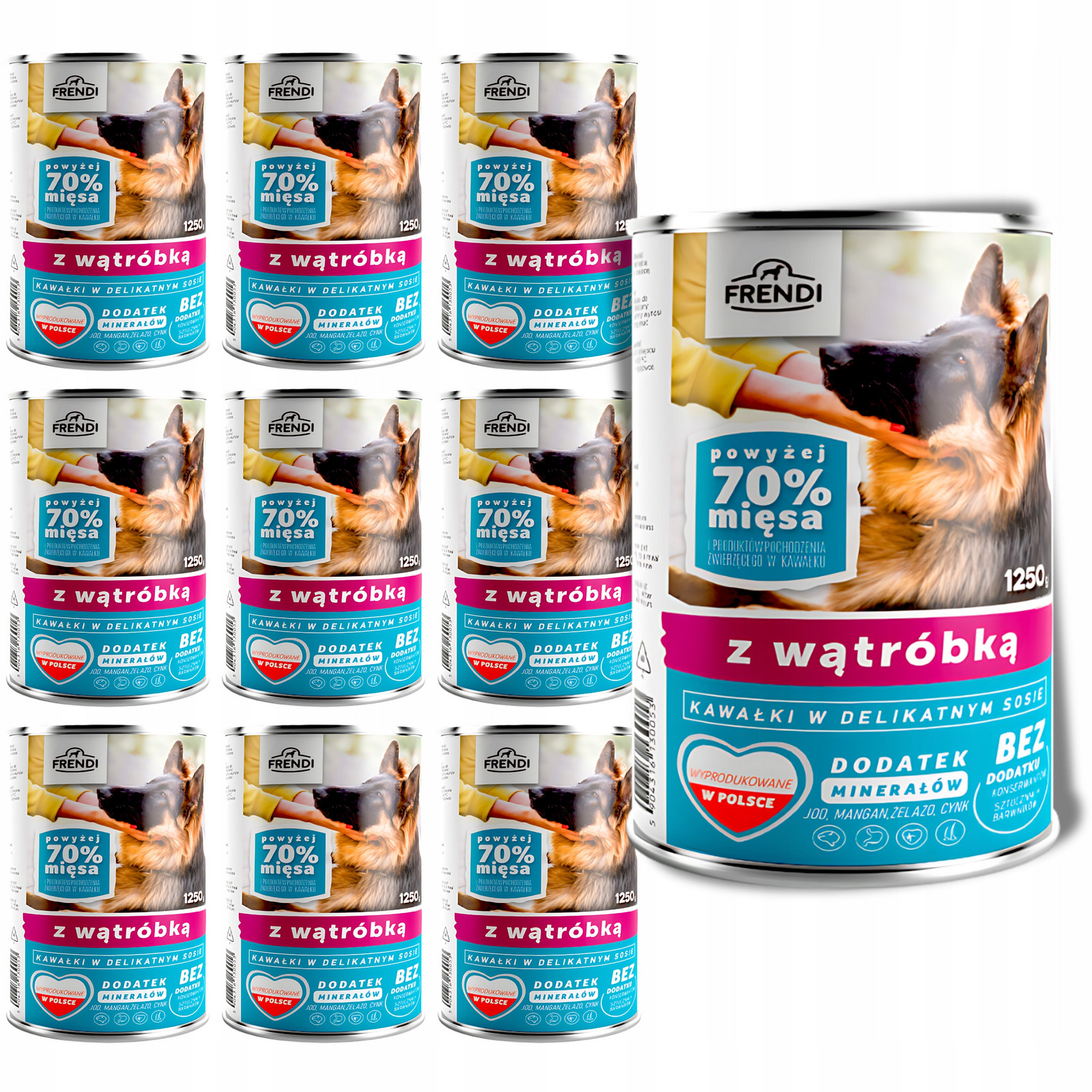 Krmivo mokré Psa kousky masa v jemné omáčce s Játry 10x1250g Frendi