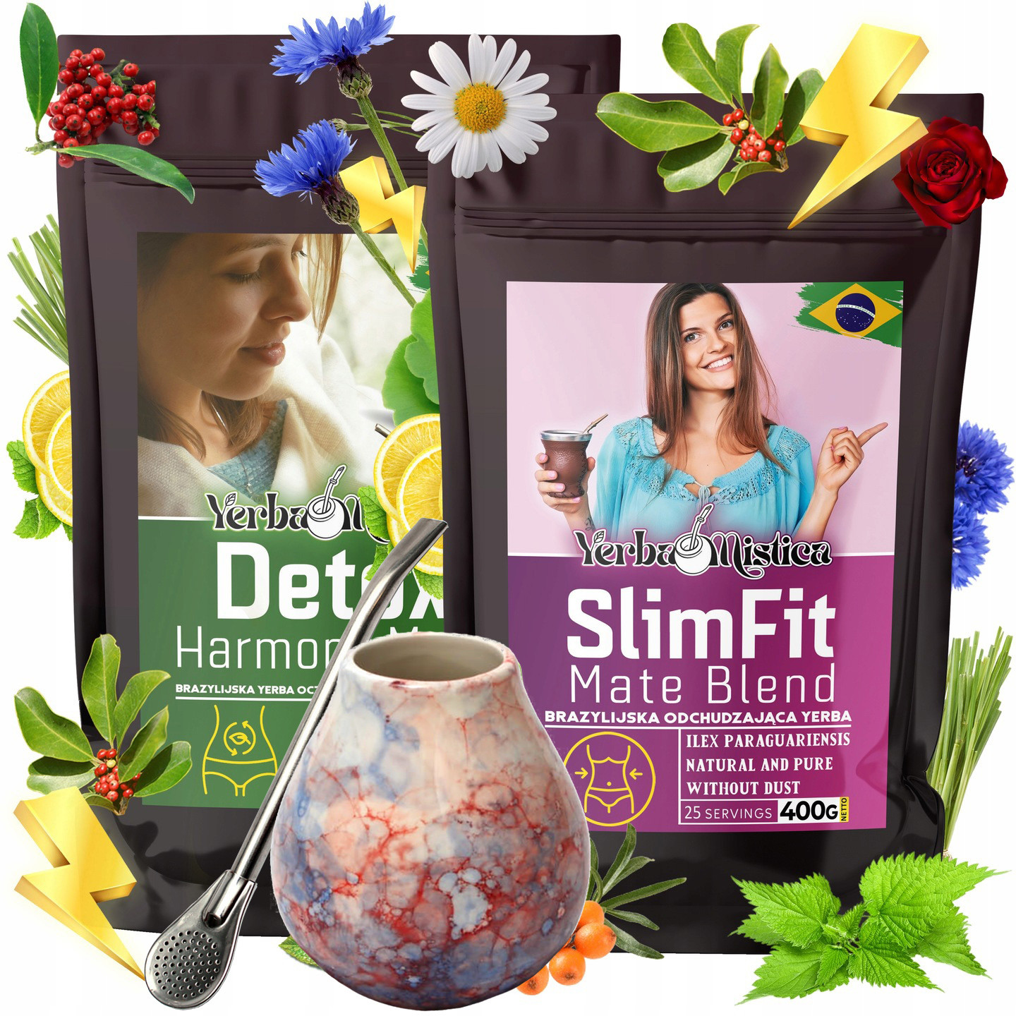 Yerba Maté Hubnutí a Detox sada s Matero, Bombilla pro ženy