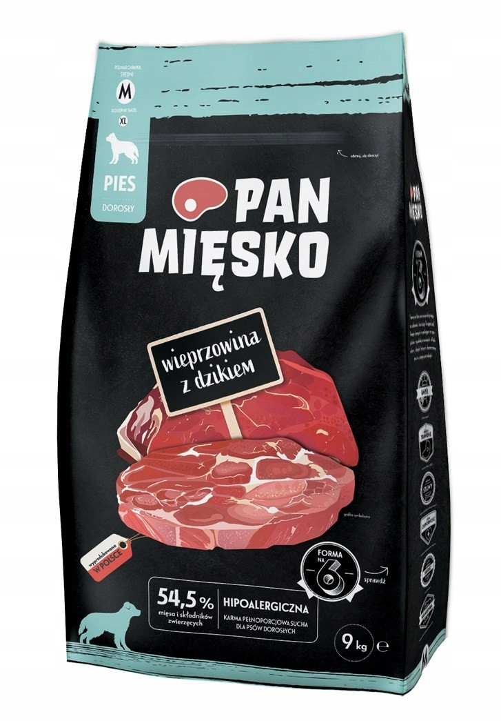 Pan Mięsko Suché Krmivo pro psa Vepřové s křupkami a divočákem M 9 kg