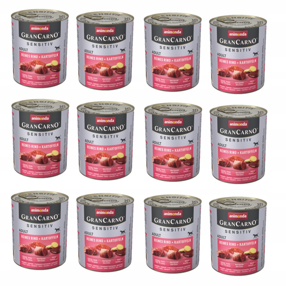 Animonda Grancarno Sensitiv hovězí Vlhké krmivo pro psy, konzerva 12x800 g