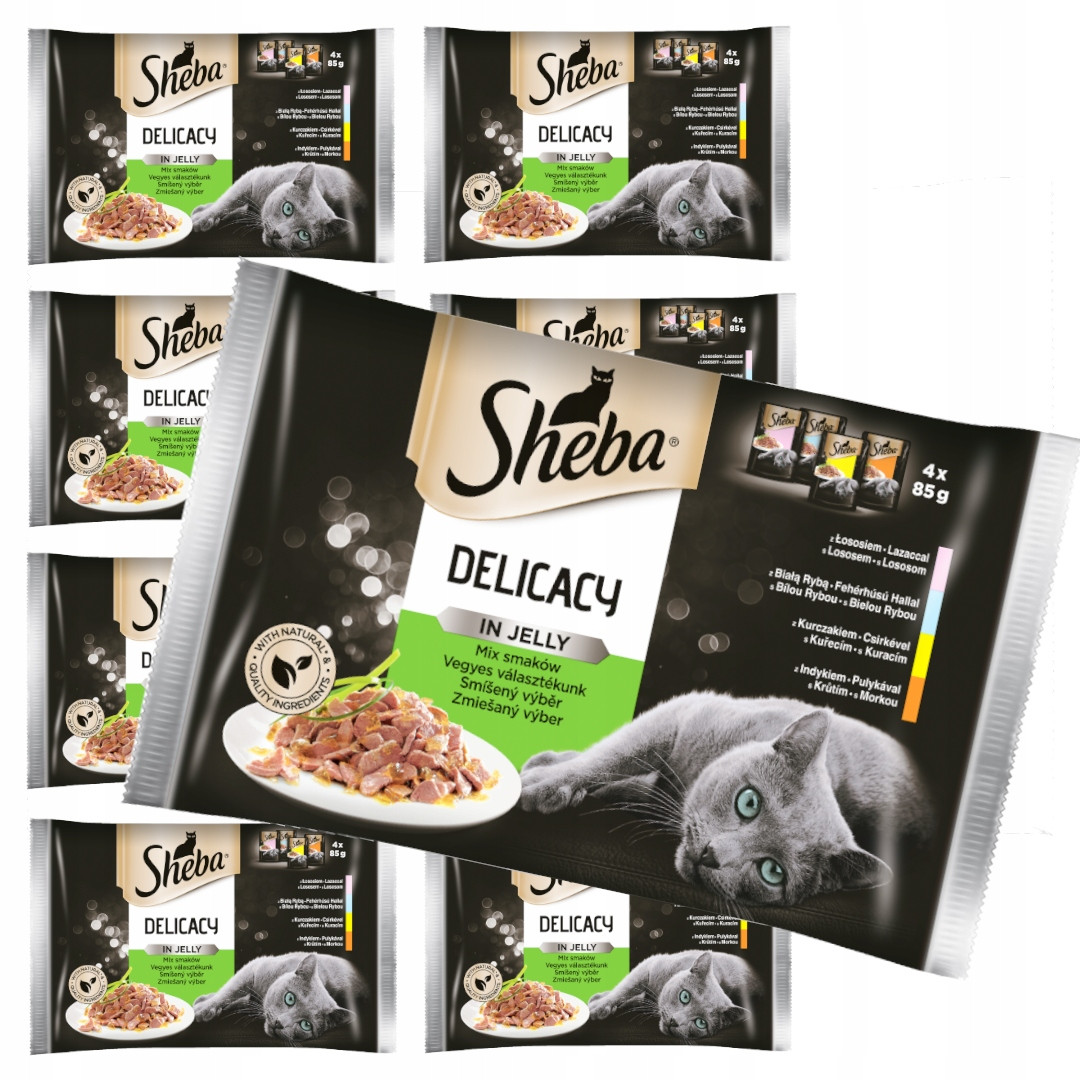 Sheba Fine Flakes krmivo pro kočky ryba Drůbež 8X340G