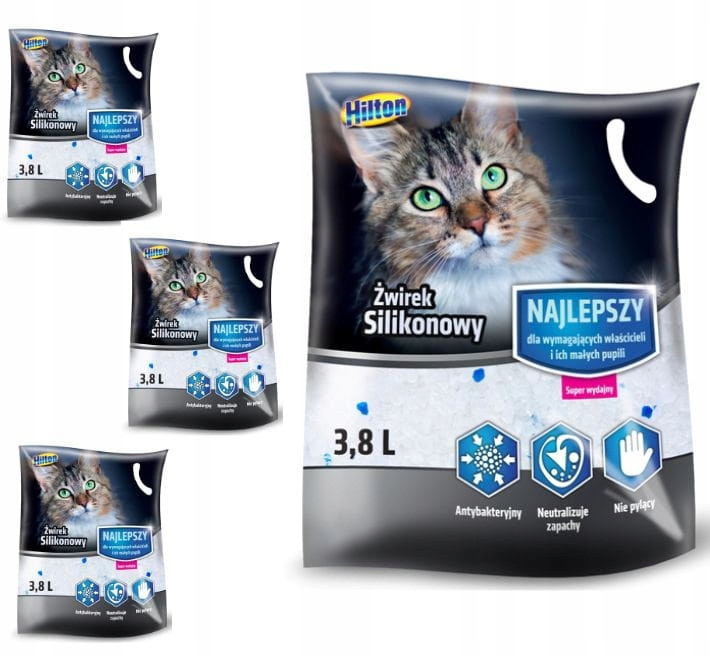 Hilton Silikonové Stelivo bezprašné pro kočky Neprašné savé 4x3,8L